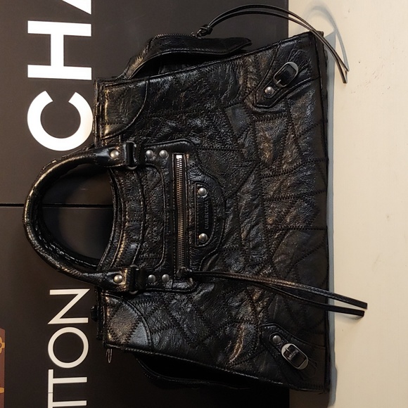 BALENCIAGA Neo Patchwork Classic City Shoulder Bag Black leather Balenciaga 🔥 - Picture 5 of 17
